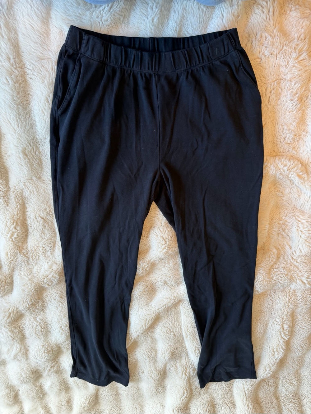 Lands’ End Sport Knit Straight Leg Pants Medium Tall 10-12 Black NWOT - Picture 2 of 8